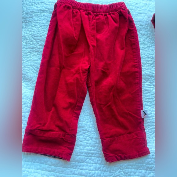 Vintage 90s baby 2 piece Red Quilted Corduroy Penguin Outfit : Jacket + Pants - Picture 10 of 16